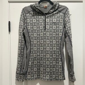 Kari Traa Rose Half-Zip Base Layer Top Sz L 100% merino wool